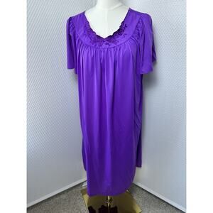 Shadowline Nylon Night Gown Purple Orchid 40”Length Size Large